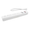Multicontacto barra 6ent-2USB
