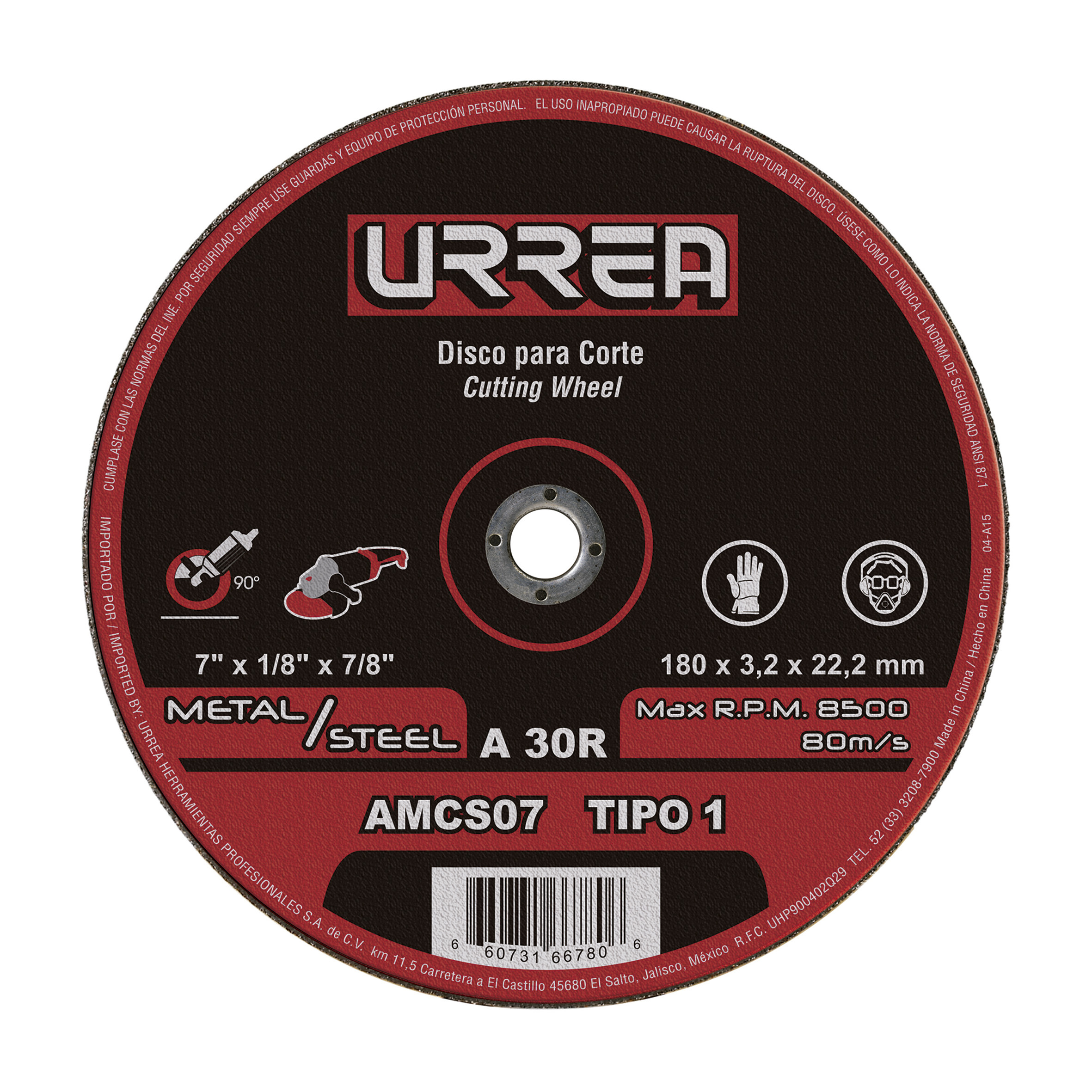 Disco t/1 met 7x1/8 in