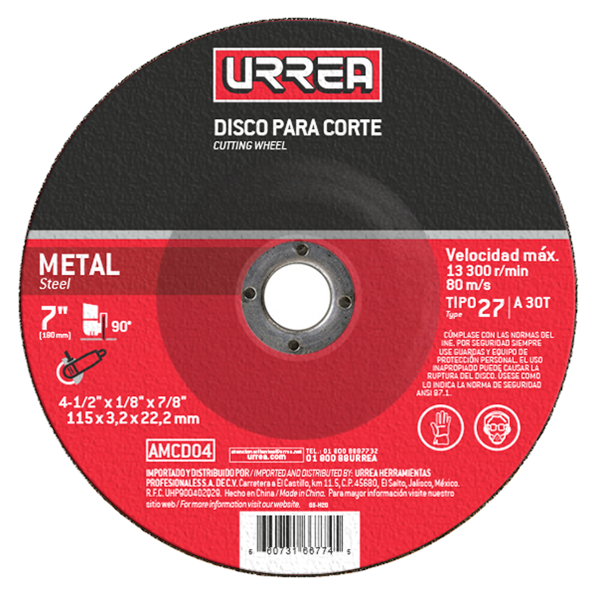 Disco t/27 met 7x1/4 in