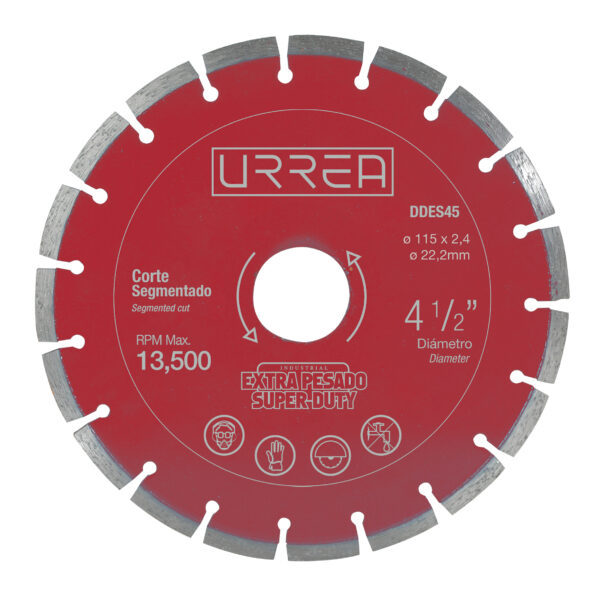 Disco de diamante segmentado, 4-1/2" Urrea