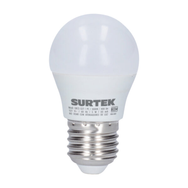 Lámpara de LED tipo bulbo A19, 9 W luz cálida Surtek