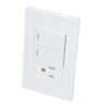 Placa 2 Interruptor 1 contacto 1/3, línea Premium, color blanco Surtek