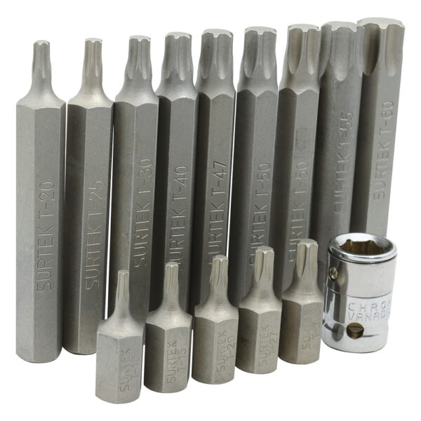 Juego de puntas Torx hexágono de 3/8", 15 piezas Surtek