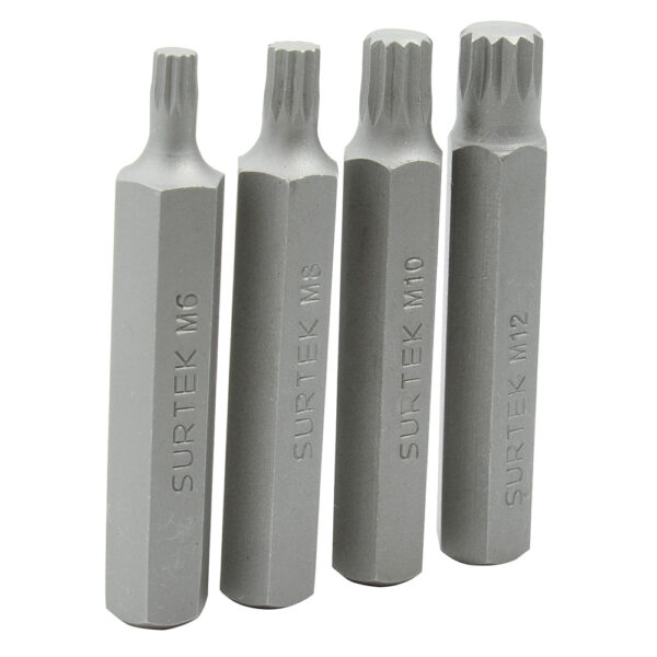 Juego de puntas bristol hexágono de 1/4", 4 piezas Surtek