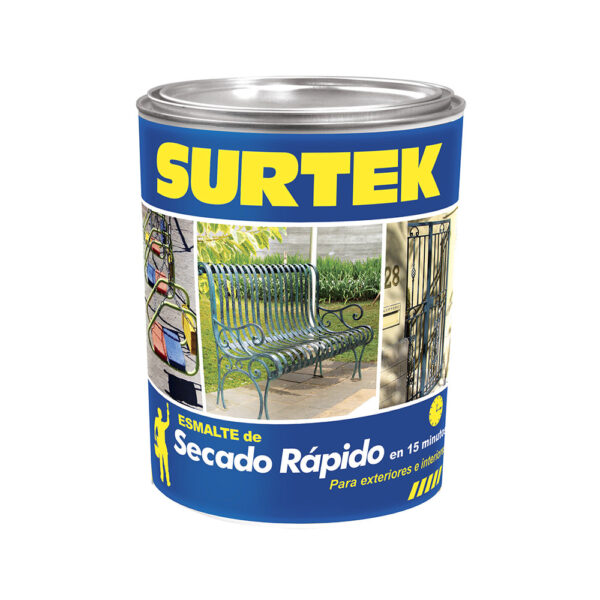 Esmalte de secado rápido 1 Lt color negro Surtek