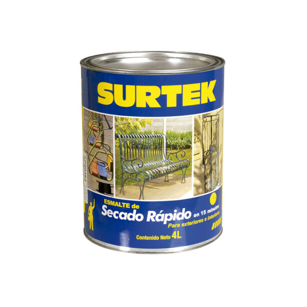 Esmalte de secado rápido 4 Lt color negro Surtek