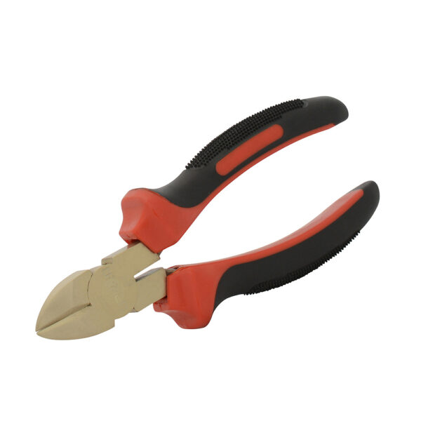 Pinza de bronce-aluminio antichispa con mango bimaterial 6", de corte diagonal Urrea