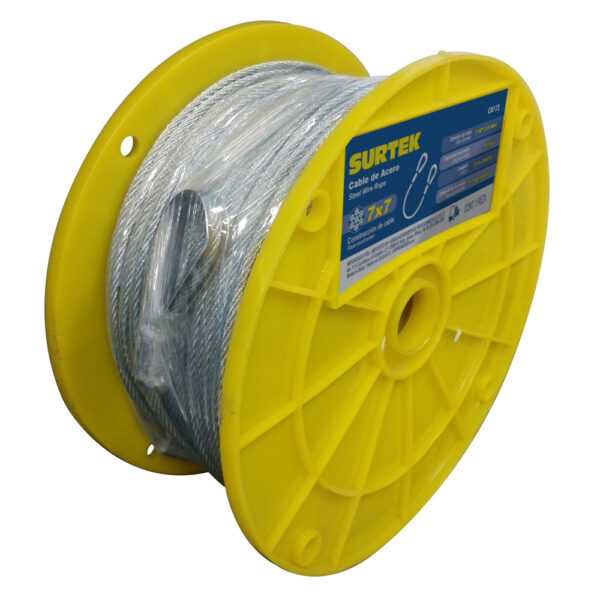 Cable acero 3/16 inX75m c/PVC
